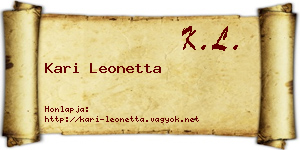Kari Leonetta névjegykártya
